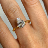 "Rosa Pear" solitaire ring