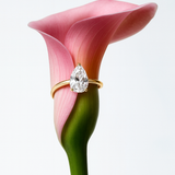 "Rosa Pear" solitaire ring