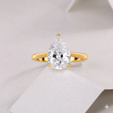 "Rosa Pear" solitaire ring