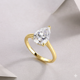 "Rosa Pear" solitaire ring