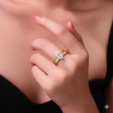 Bagues "Marquise" double