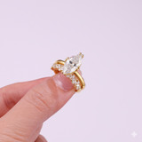 Bagues "Marquise" double